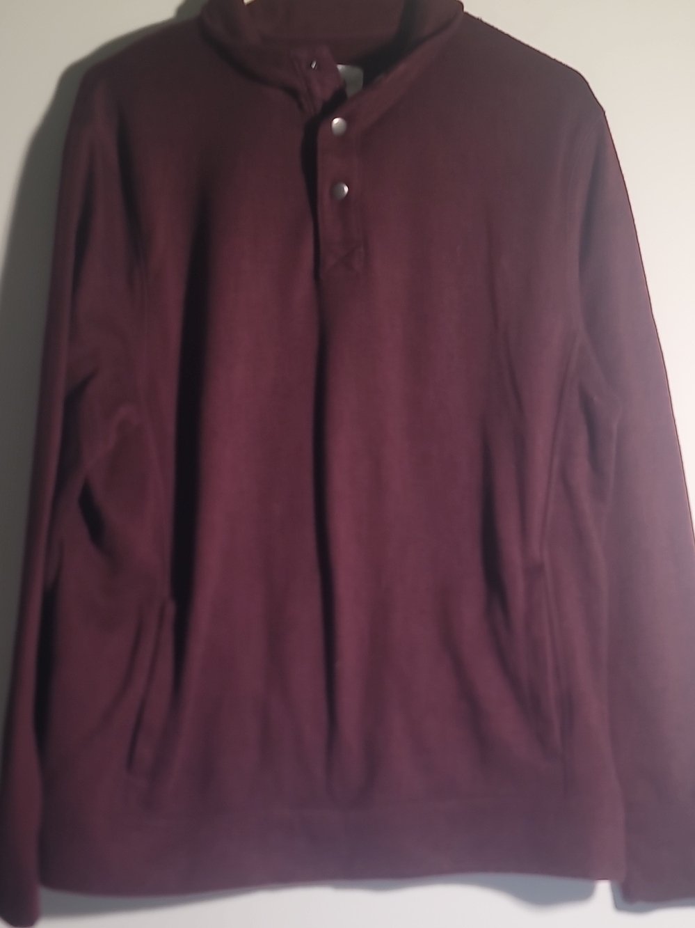 Sonoma Men's Snap-Placket Henley Sweatshirt - Burgundy